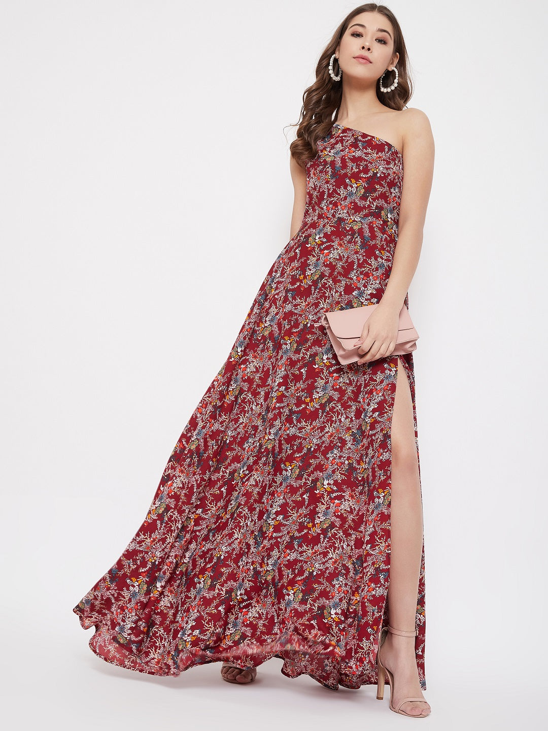 Berrylush Women Maroon Floral Printed ...